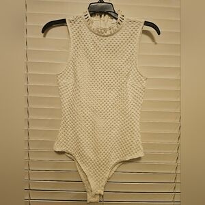 Missguided Cream Textured Bodysuit